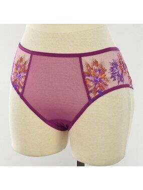 COSABELLA Cyclaman Sheer MAASAI Embroidered Hotpant Panty Underwear SMALL NWT
